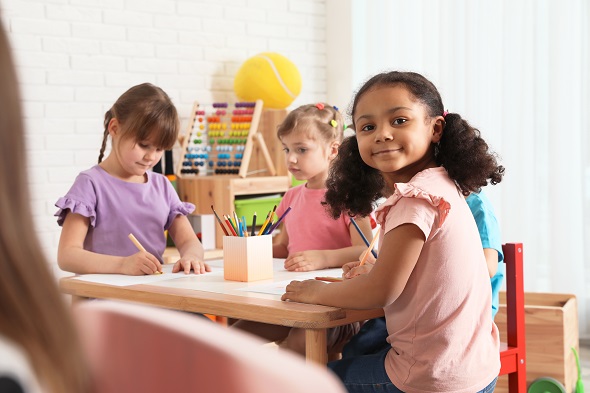 image of the students writing