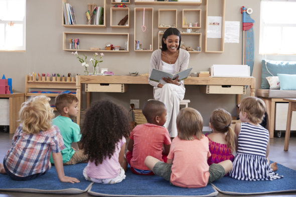 image of the teacher and the students