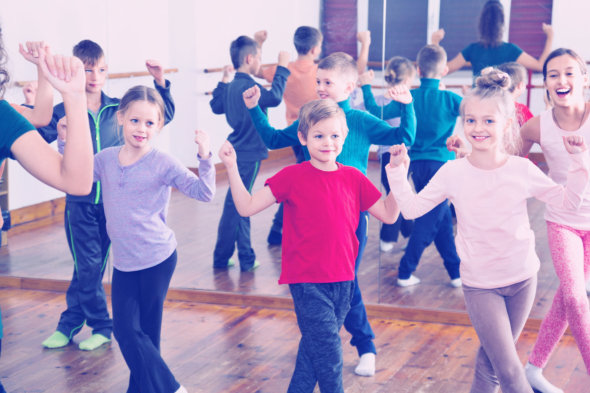 image of the students dancing