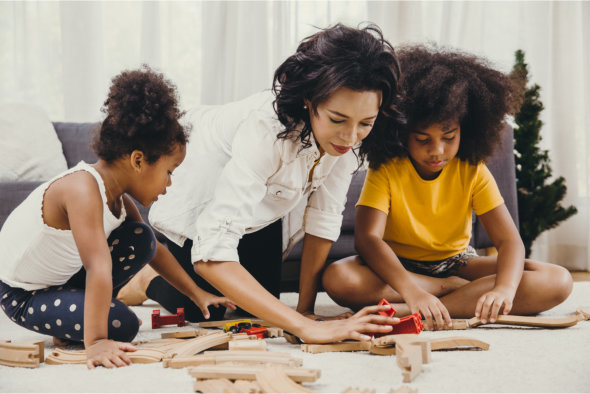 image of the teacher and the kids