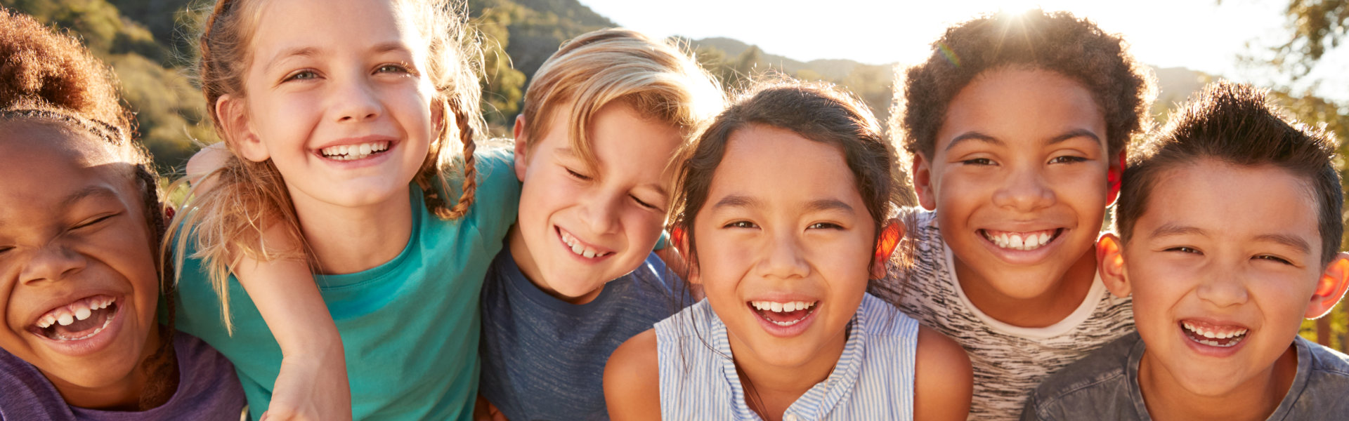 close up of happy children