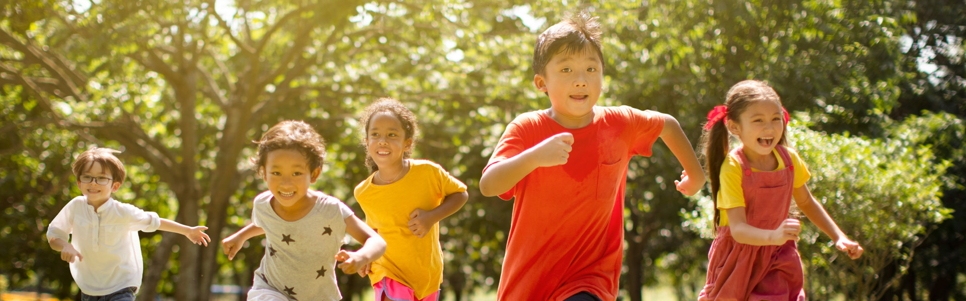 children running in the park